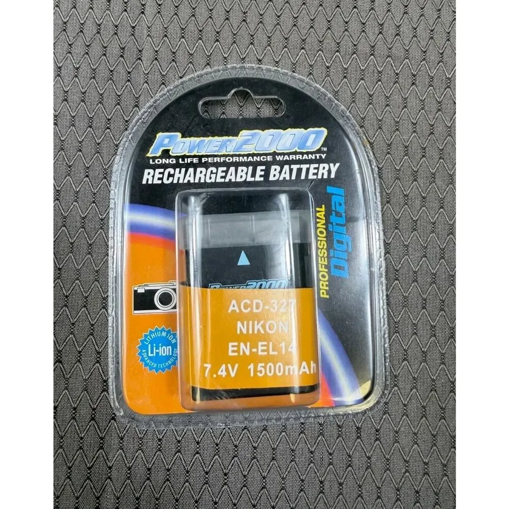 Power 2000 Rechargeable Battery Nikon ACD-327 EN-EL14 7.4V 1500mAh NEW